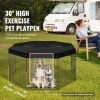 Dog Playpen, 8 Pcs 30"H x 24"W Panels Foldable Metal Pet Exercise Pen, Dog Fence Indoor and Outdoor Pen with Door, 600D Oxford Fabric Top Cover, Pet P