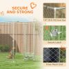 Galvanized Chain Link Large Outdoor Dog Kennel with Waterproof & UV-Resistant Cover, for M&L Dogs, 19.7' x 7.5' x 7.5'