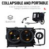 Extra Large 2-in-1 Bike Trailer & Push Cart for Pets - Detachable Bike Hitch & Push Handle Included - All-Terrain Wheels, Quick Release Wheel, Non-Sli