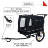 Extra Large 2-in-1 Bike Trailer & Push Cart for Pets - Detachable Bike Hitch & Push Handle Included - All-Terrain Wheels, Quick Release Wheel, Non-Sli