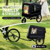 Extra Large 2-in-1 Bike Trailer & Push Cart for Pets - Detachable Bike Hitch & Push Handle Included - All-Terrain Wheels, Quick Release Wheel, Non-Sli