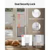 Dog Door for Sliding Glass Door, 91 to 96 in Adjustable Height, Aluminum Alloy Frame with Metal Rotating Hinges, Lock Design, 8 1/4 x 12 1/4 in Flap,