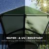 Outdoor Dog Kennel with Rotating Bowl Holders, Walk-in Pet Playpen with Waterproof Cover, 8' x 4' x 6', Green