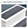3 Step Wooden Carpeted Non Slip Pet Stairs Ramp for Cats and Small Dogs - White