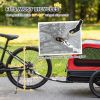 Dog Bike Trailer for Small & Medium Dogs, Universal Bicycle Coupler, Flip-Down Ramp Tailgate, Red