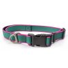Waterproof Stain-Resistant Dog Collar, Green & Pink Color Block Pet Neck Strap, Adjustable Quick-Release Buckle, Comfortable No Choking, Traction Coll