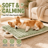 Washable Dog Mat with Carry Handle, Soft Plush Quilted Dog Bed Mat, Portable Crate Pad and Kennel Liner for Floor, Sofa, Car and Travel, All-Season Pe