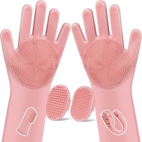 6PCS Pet Grooming Kit for Dogs,Cats and Horses | Dog Washing Gloves | Dog Bath Brush | Dog Bath Gloves | Dog Shampoo Brush | Pet Grooming Gloves | Dog (Color: Pink)