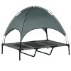 48" x 36" Elevated Portable Dog Cot Cooling Pet Bed with UV Protection Canopy Shade