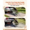Dog Stairs for Car, 4 Steps Extra Wide Foldable Dog Ramp for Large Dogs with Non-Slip Surface, Portable Lightweight Pet Stairs Ladder for Car, SUV, Tr