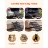 Dog Stairs for Car, 4 Steps Extra Wide Foldable Dog Ramp for Large Dogs with Non-Slip Rug Surface, Portable Lightweight Pet Ladder for Car, SUV, Truck