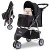 3 Wheel Pet Stroller for Small Dogs Cats up to 33 LBS