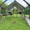 Large Catio Outdoor Cat Enclosure for Multiple Kittens, Wooden Cat House with 7 Platforms, 2 Resting Boxes, 1 Bridge and 1 Ramp, Walk in Kitty Cage Ke
