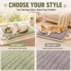 Washable Dog Mat with Carry Handle, Soft Plush Quilted Dog Bed Mat, Portable Crate Pad and Kennel Liner for Floor, Sofa, Car and Travel, All-Season Pe