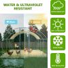 26'x9'x6'Large Metal Chicken Coop,Walk-in Poultry Cage,Chicken Run with Waterproof Cover,Outdoor Backyard Farm,Chicken Rabbits Duck Run Pen,Easy to As