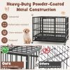 38 Inch Foldable Heavy-Duty Metal Dog Cage with Lockable Rolling Casters and Tray