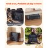 Dog Stairs for Car, 4 Steps Extra Wide Foldable Dog Ramp for Large Dogs with Non-Slip Rug Surface, Portable Lightweight Pet Ladder for Car, SUV, Truck
