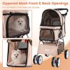 4 Wheel Pet Stroller for Small Dogs Cats up to 33 LBS