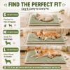 Washable Dog Mat with Carry Handle, Soft Plush Quilted Dog Bed Mat, Portable Crate Pad and Kennel Liner for Floor, Sofa, Car and Travel, All-Season Pe