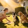 Dog Training Collar with Remote Rechargeable Dog Training Collar IP68 Waterproof with 4 Training Modes 3 Channels for Medium and Small Dogs