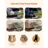 Dog Stairs for Car, 4 Steps Extra Wide Foldable Dog Ramp for Large Dogs with Non-Slip Surface, Portable Lightweight Pet Stairs Ladder for Car, SUV, Tr