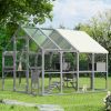 Large Catio Outdoor Cat Enclosure for Multiple Kittens, Wooden Cat House with 7 Platforms, 2 Resting Boxes, 1 Bridge and 1 Ramp, Walk in Kitty Cage Ke