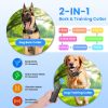 2-in-1 Dog Shock and Bark Collar Dog Training Collar with Remote 1/2/3 Collars(Options) Rechargeable IP68 Waterproof with 3 Channels for Medium and Sm