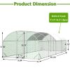 26'x9'x6'Large Metal Chicken Coop,Walk-in Poultry Cage,Chicken Run with Waterproof Cover,Outdoor Backyard Farm,Chicken Rabbits Duck Run Pen,Easy to As