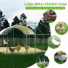 26'x9'x6'Large Metal Chicken Coop,Walk-in Poultry Cage,Chicken Run with Waterproof Cover,Outdoor Backyard Farm,Chicken Rabbits Duck Run Pen,Easy to As
